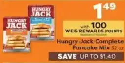 Weis Markets Hungry Jack Complete Pancake Mix offer