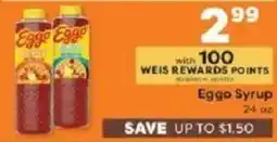 Weis Markets Eggo Syrup offer