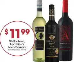 Gerbes Stella Rosa, Apothic or Ecco Domani offer