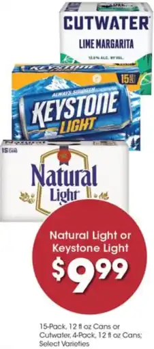 Gerbes Natural Light or Keystone Light or Cutwater offer