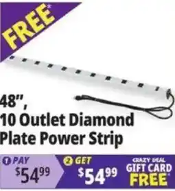 Ocean State Job Lot 10 Outlet Diamond Plate Power Strip offer