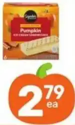 Randalls Pumpkin Ice Cream Sandwiches offer