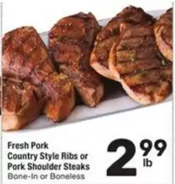 Randalls Fresh Pork Country Style Ribs or Pork Shoulder Steaks offer