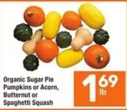 Randalls Organic Sugar Pie Pumpkins or Acorn, Butternut or Spaghetti Squash offer