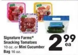 Randalls Signature Farms Snacking Tomatoes or Mini Cucumber offer