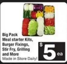 Randalls Big Pack Meal Starter Kits, Burger Fixings, Stir Fry, Grilling and More offer