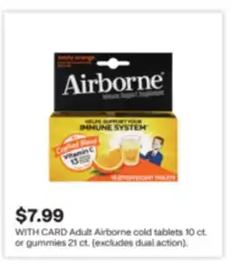 CVS Adult Airborne cold tablets 10 ct. or gummies 21 ct. (excludes dual action) offer