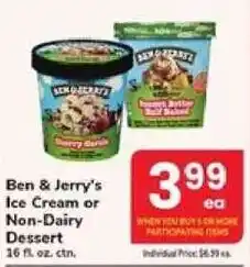 Safeway Ben & Jerry's Ice Cream or Non-Dairy Dessert offer