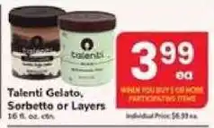 Safeway Talenti Gelato, Sorbetto or Layers offer