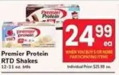 Safeway Premier Protein RTD Shakes offer