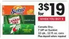 Safeway Canada Dry or Sunkist offer