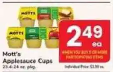 Safeway Mott's Applesauce Cups offer