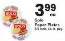 Safeway Solo Paper Plates offer