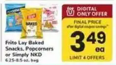 Safeway Frito Lay Baked Snacks, Popcorners or Simply NKD offer