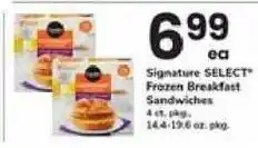Safeway Signature SELECT Frozen Breakfast Sandwiches offer