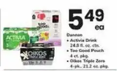 Safeway Dannon Activia Drink and Oikos Triple Zero offer