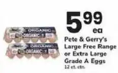 Safeway Pete & Gerry's Large Free Range or Extra Large Grade A Eggs offer