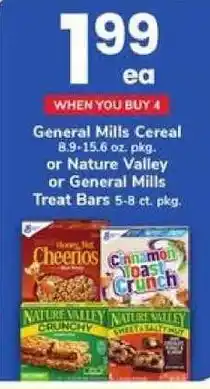 Safeway General Mills Cereal or Nature Valley or General Mills Treat Bars offer