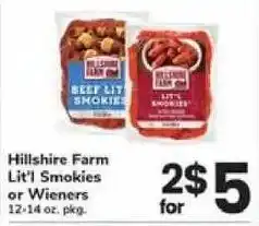Safeway Hillshire Farm Lit'l Smokies or Wieners offer