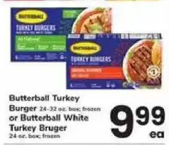 Safeway Butterball Turkey Burger or Butterball White Turkey Bruger offer