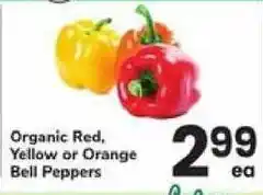 Safeway Organic Red, Yellow or Orange Bell Peppers offer