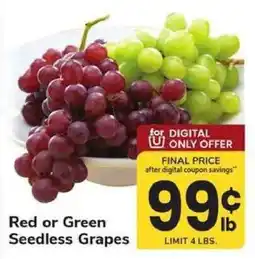Safeway Red or Green Seedless Grapes offer