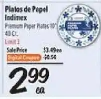 El Super Indimex premium paper plates offer