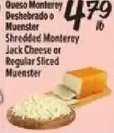 El Super Shredded Monterey Jack Cheese or Regular Sliced Muenster offer