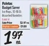 El Super Paletas Budget Saver Ice Pops offer