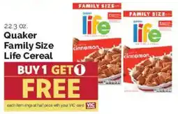 Harris Teeter Quaker Family Size Life Cereal offer
