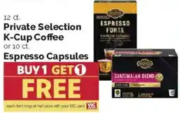 Harris Teeter Private Selection K-Cup Coffee or Espresso Capsules offer
