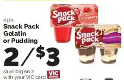 Harris Teeter Snack Pack Gelatin or Pudding offer