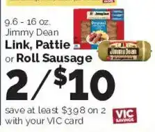 Harris Teeter Jimmy Dean Link, Pattie or Roll Sausage offer