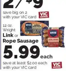 Harris Teeter Wright Link or Rope Sausage offer