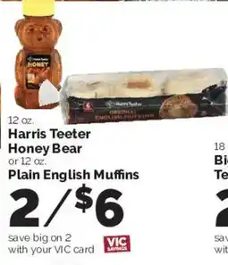Harris Teeter Harris Teeter Honey Bear or Plain English Muffins offer
