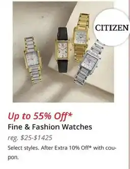 JC Penney Citizen Fine & Fashion Watches offer