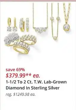 JC Penney 1-1/2 To 2 Ct. T.W. Lab-Grown Diamond In Sterling Silver offer
