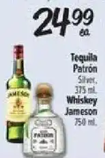 El Super Tequila Patron Silver, Whiskey Jameson offer