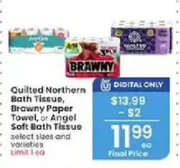 Albertsons Quilted Northern Bath Tissue, Brawny Paper Towel, or Angel Soft Bath Tissue offer