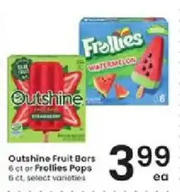 Albertsons Outshine Fruit Bars or Frollies Pops offer