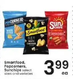 Albertsons Smartfood, Popcorners, Sunchips select sizes and varieties offer