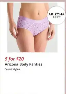 JC Penney Arizona Body Panties offer