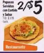 El Super Pupusas Servidas con Curtido y Salsa offer