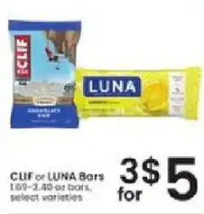 Albertsons Clif or Luna Bars offer