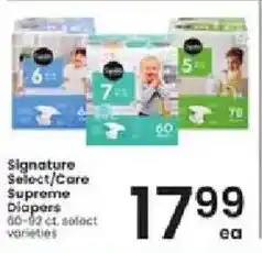 Albertsons Signature Select/Care Supreme Diapers offer