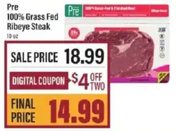 Lowes Foods Pre 100% Grass Fed Ribeye Steak offer