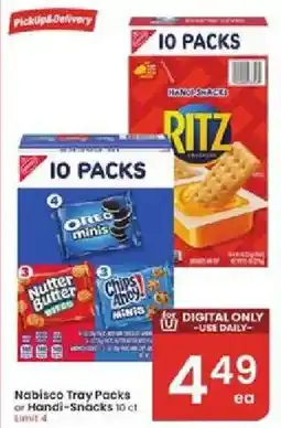 Albertsons Nabisco Tray Packs or Handi-Snacks offer