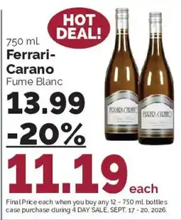 Harris Teeter Ferrari Carano Fume Blanc offer