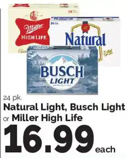 Harris Teeter Natural Light, Busch Light or Miller High Life offer