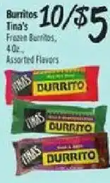 El Super Tina's frozen burritos offer